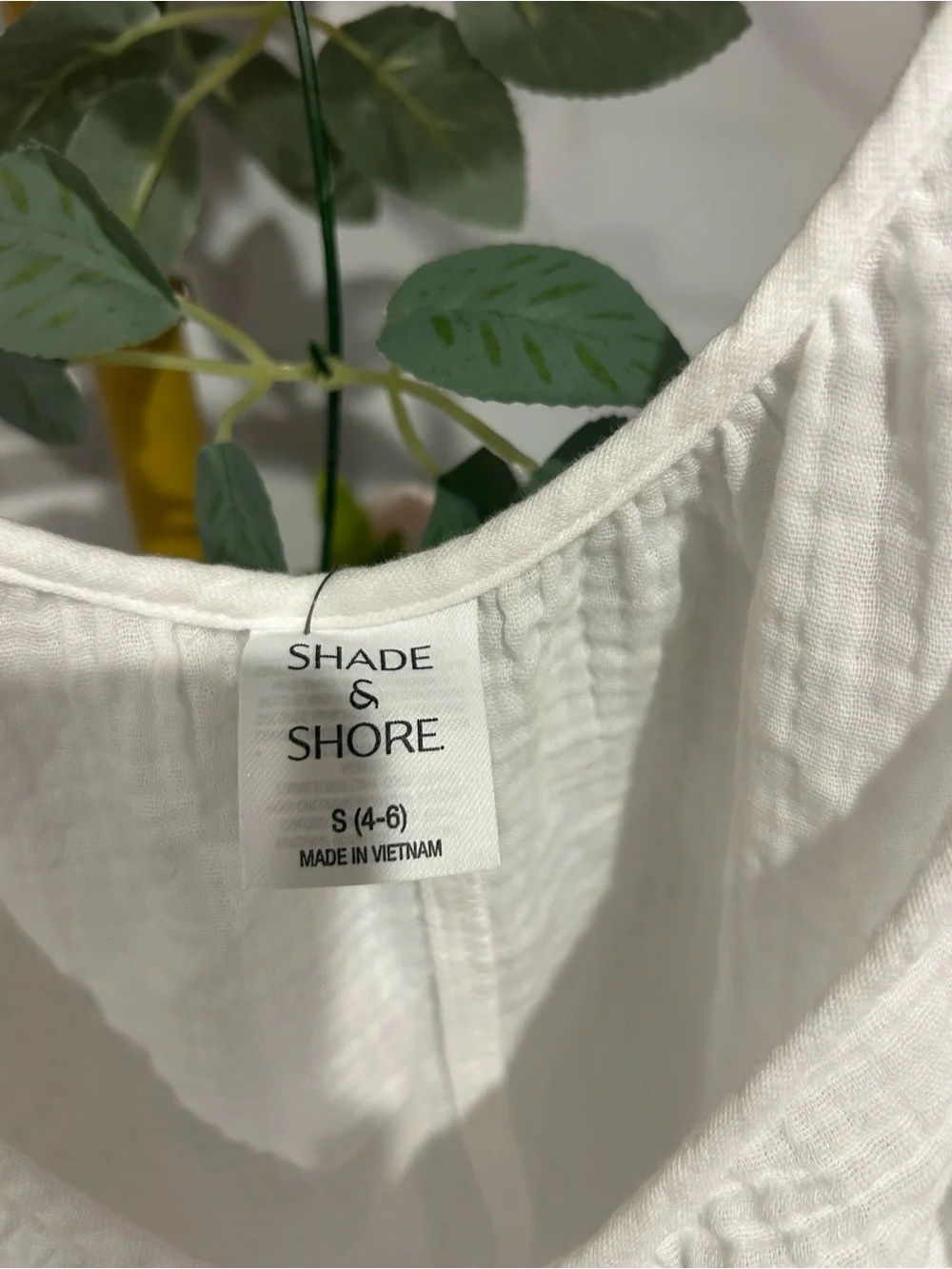 Shade & Shore White Cotton Gauze Mini Cover-Up Dress Size Small NWT